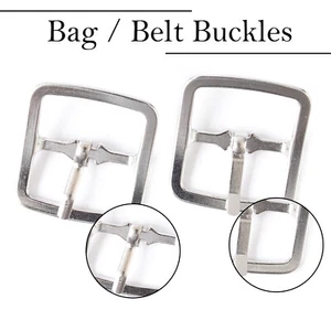 2 X Silver Metal Buckles Leathercrafts Handbags Clothing Purses Coats 15/20/25mm - Picture 1 of 5
