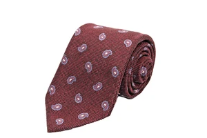 ERMENGILDO ZEGNA 100% Seide Krawatte weinrot Paisley - Top ITALIEN - Bild 1 von 4