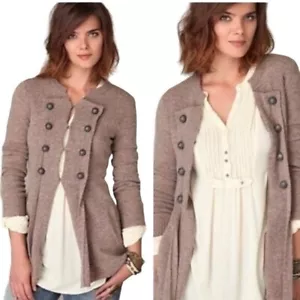 Cardigan FREE PEOPLE 100% lana momenti militari caldo traspirante inverno outdoor - Foto 1 di 7