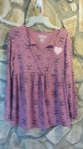 Great Expectations Rose Maternity Empire Peasant Top S/M FREE HEADBAND #WS2 - Picture 1 of 2