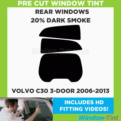 For Volvo C30 3-door 2006-13 Pre Cut Window Tint Kit 20% Dark Rear Tinting Film - Image 1 of 4