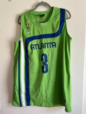 Shareef Abdur-Rahim #3 Atlanta Hawks stitched green throwback jersey 1995 Nike L - Image 1 of 4