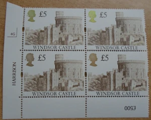 SG1614 1992 Harrison Castle £5.00 Brown Plate 4G Block of 4. MNH. - Picture 1 of 2