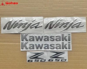 Silver Kits Z650+7" Letter Fuel Gas Tank Fairing/Fender Ninja Badge Z 650 Emblem - Foto 1 di 7
