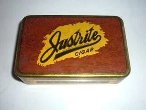 Rare Vintage JUSTRITE Cigar Tin WORCH St Paul Minnesota 5 Cents Tobacco - Picture 1 of 6