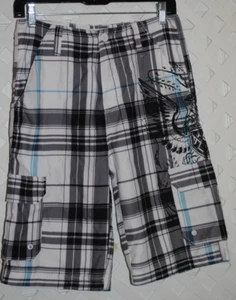 OP Boys Youth Size 18 Surf Swim Board Plaid Shorts Trunks NWOT - Picture 1 of 4
