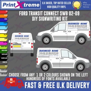 van sign kit TRANSIT CONNECT SWB 2002-09 DIY signage signwriting vinyl Lettering - Picture 1 of 10