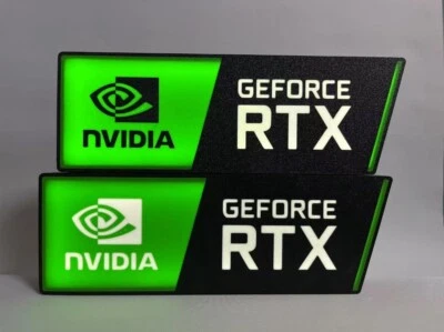 Nvidia RTX Logo Light Box 3D Printed USB LED Lamp Neon Sign 7 inch - Image 1 of 2