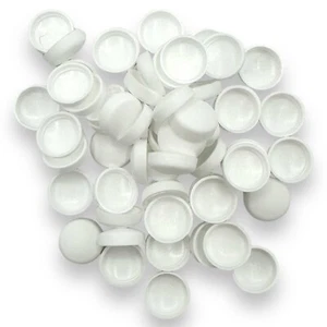 Weiß, zweiteilig matt 6/8g Kuppel Schraube Druckknopffeln™ Abdeckung Unicaps Kunststoffschrauben - Bild 1 von 3