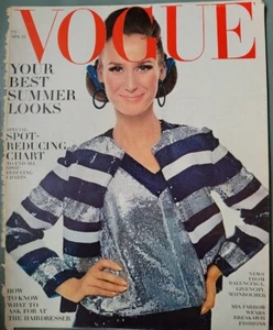 1966 Vogue Modemagazin brünette Creolen nur Titelseite - Bild 1 von 1