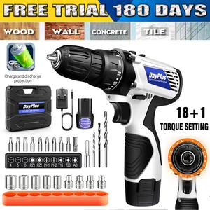 Cordless Combi Drill Driver Set Electric Screwdriver 45NM Wrench Li-Ion Battery - Picture 1 of 25