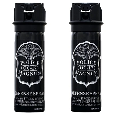 Paquete de 2 POLICE MAGNUM 3 oz Stream FlipTop spray de pimienta defensa seguridad protección Foto 1 de 4