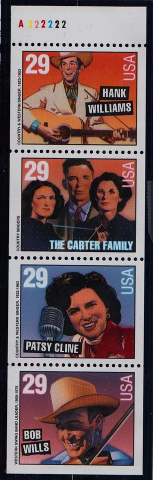 1993 Country Western Sc 2778a unfolded booklet pane of 4, plate number A22222 - Image 1 of 1