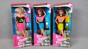 1X BARBIE GLITTER HAIR YELLOW / BLUE / PINK MATTEL : 10966 10968 10965 NEW V - Picture 1 of 20