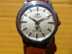 Vintage SWISS TECHNOS goldshield 17 Jewels Manual Men's Watch - Picture 1 of 12