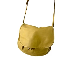 Genuine COACH Tan Leather Front Flap Shoulder Bag Drawstring Rare - Picture 1 of 14