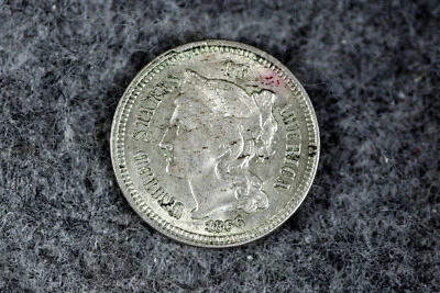 Estate  Find  1866  Three Cent Nickel  #D24378 - Image 1 of 2