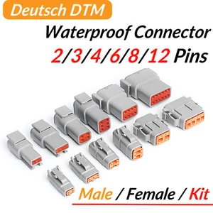 Deutsch DTM 2/3/4/6/8/12Pin Waterproof Electrical Wire Connector Kit Female/Male - Picture 1 of 25