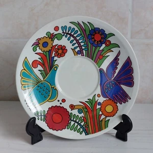 Villeroy and Boch Acapulco Large Saucer 18.5cm Blue Backstamp Birds Flowers #5 - Picture 1 of 17