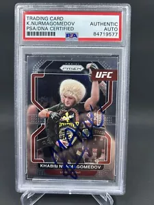 Khabib Nurmagomedov Signed 2022 Panini Prizm Base IP Auto PSA/DNA MMA UFC Eagle - Picture 1 of 2