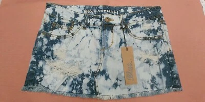 Minifalda de mezclilla deshilachada azul asfalto desgastada talla 5 nueva con etiquetas Foto 1 de 3