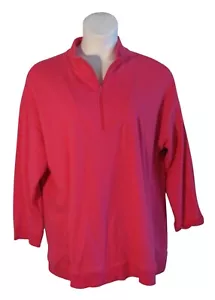 T by Talbots 2X Bright Pink Quarter Zip Sweatshirt Knit Shirt Top - Bild 1 von 3