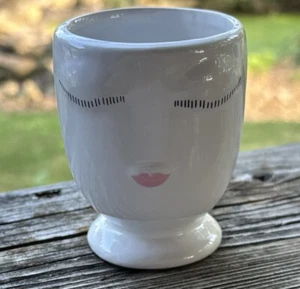 Woman's Face Pot Small Succulent Planter Plant Pot Makeup Brush Holder 3.5" Tall - Picture 1 of 6