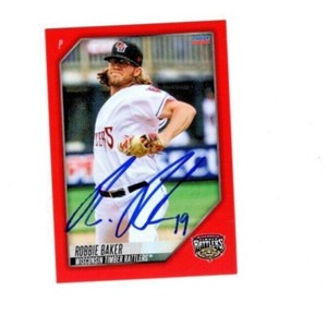 Robbie Baker signed autograph 2022 Wisconsin Timber Rattlers baseball card b
