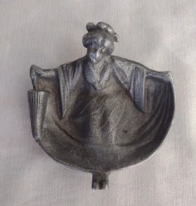 Vintage Risqué Geisha w/ Bottom Showing Metal Ashtray or Small Trinket Holder - Picture 1 of 8