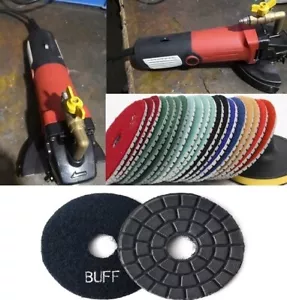 wet polisher grinder 9 stone concrete polishing pad granite marble glaze buffer - Picture 1 of 11