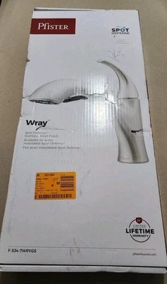 Pfister Wray Single-Handle Pull-Out Sprayer Kitchen Faucet Stainless Steel - Image 1 of 4