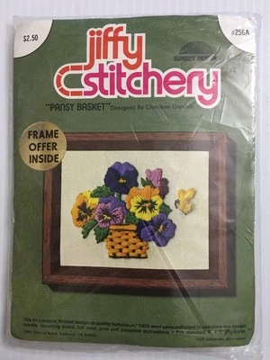 Kit de costura vintage Sunset Designs Jiffy "Cesta de pensamiento" #256A flores gerrish Foto 1 de 4