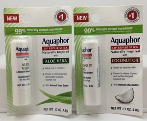 Aquaphor Lip Repair Stick with Coconut Oil & Aloe Vera, .17 oz  🔥PACK OF 2🔥 - Picture 1 of 2