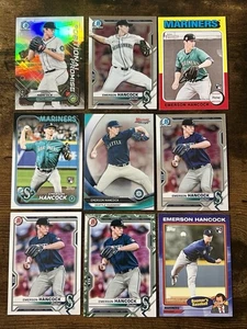 EMERSON HANCOCK Lot 9 RC’s! PP Refractor, Camo, Heritage, ++! MARINERS! - Picture 1 of 2