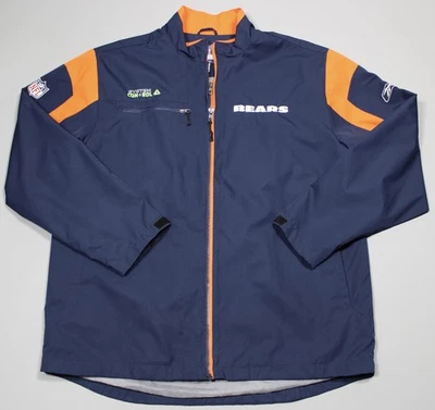 Chicago Bears Jacket Mens Large Blue Orange NFL Football Reebok Sideline Coat - Image 1 of 4