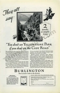 1926 Burlington Railway Railroad Trains Yellowstone PRINT AD Wall Decor! (4313) - Picture 1 of 1