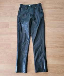 Pantalones de cuero reciclado negros AGolde para mujer talla 24 - Imagen 1 de 3