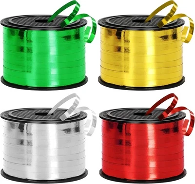 Cinta Rizadora Navidad 800 Yardas, 4 Rollos Regalo Rojo Oro Verde Plata  Foto 1 de 4