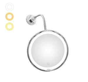 JiBen Aggiornato Flessibile Collo d'Oca LED Illuminato 10X Ingrandimento Specchio Trucco con... - Foto 1 di 7