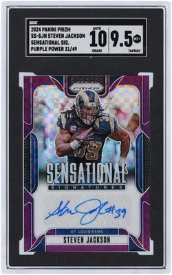 Tarjeta firmada por Steven Jackson Rams 2024 Panini Prizm Power #SS-SJN 31/49 SGC 9,5/10 Foto 1 de 2