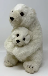 Sam Woo Trading Eisbär mit Baby Plüschtier Stofftier Realistisch Winter 10 Zoll - Bild 1 von 9