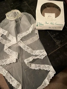 Vintage Abbey First Communion Veil Head Piece Princess Pearl / Lace • Ex Cond. - Photo 1 sur 11