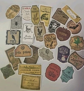 20+ Halloween Apothecary Jar Potion Bottle Labels Craft Party Stickers - Picture 1 of 4