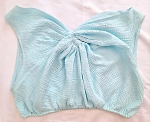 Rachel Comey Women Short Sleeve Cropped Crossbody Top Blouse Blue Size 10 - Picture 1 of 6