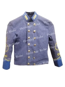 Civil War Confederate Cavalry Officer Shell Jacket Yellow Braid Trim - No Tariff - Picture 1 of 2