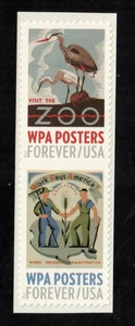 Scott 5186 with 5181 Forever WPA Posters MNH Free shipping in US - Picture 1 of 1