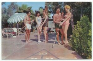 Palm Springs CA Lone Palm Hotel Resort Shuffleboard Postcard California