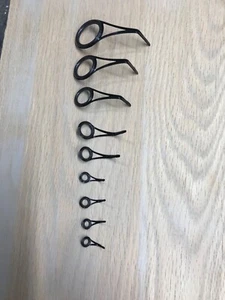 Guías de caña de pescar Fuji BYOG marco negro anillos de óxido. Juego de 9 - Imagen 1 de 3