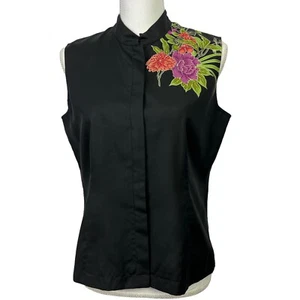 Blusa donna Petite Sophisticate con bottoni taglia 12 multicolore senza maniche - Foto 1 di 12