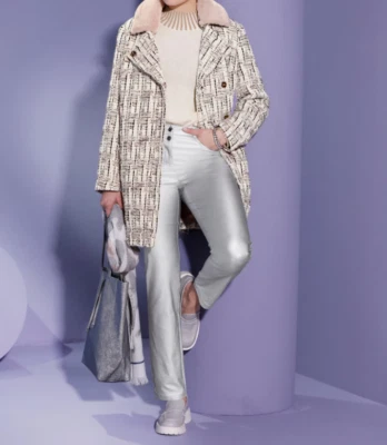 777145+ Creation L by heine Damen Jacke Halb Mantel Boucle sesam NEU Gr. 36 - 50